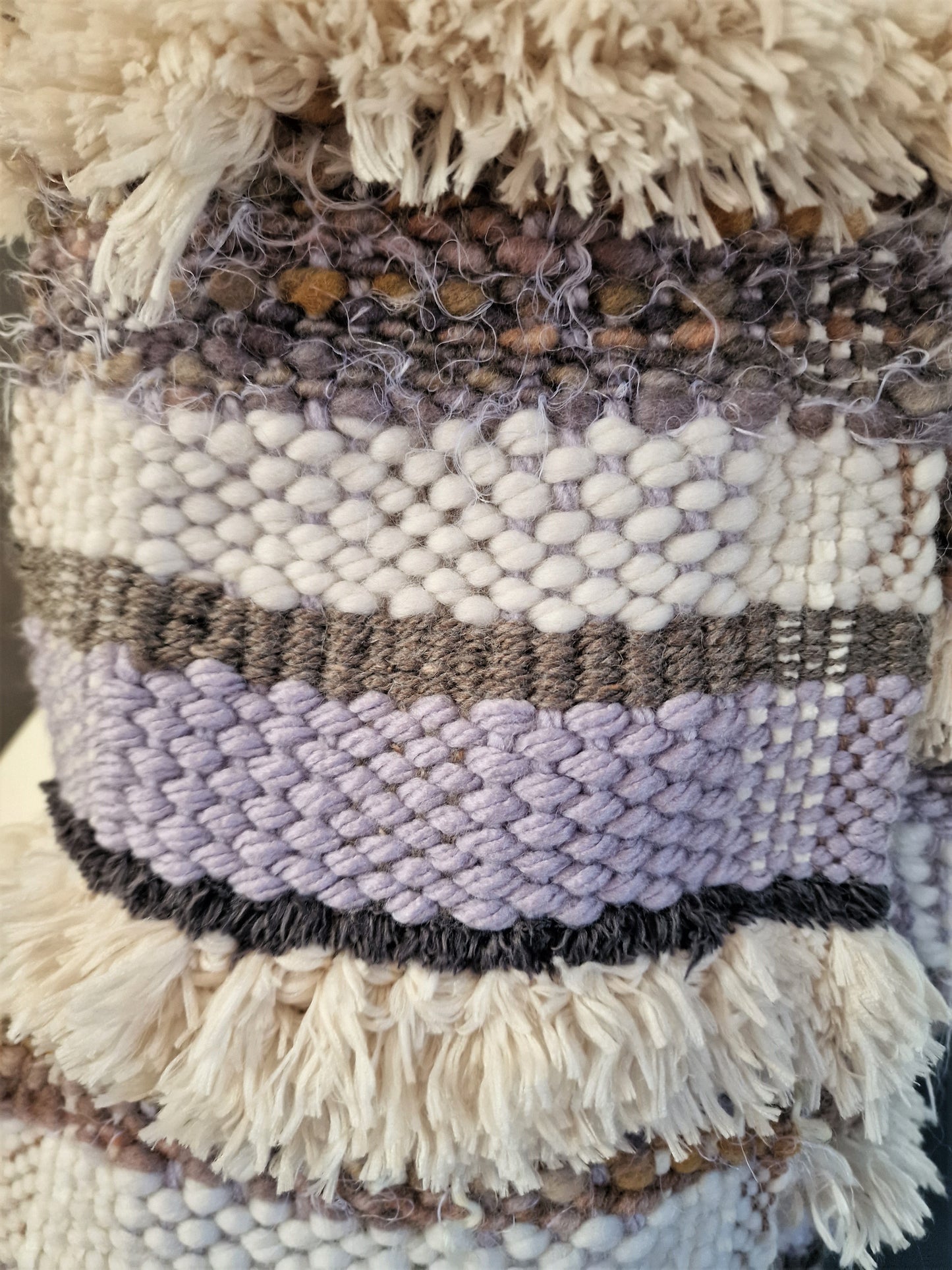 Hand Woven Scarf - Lilac Stripes