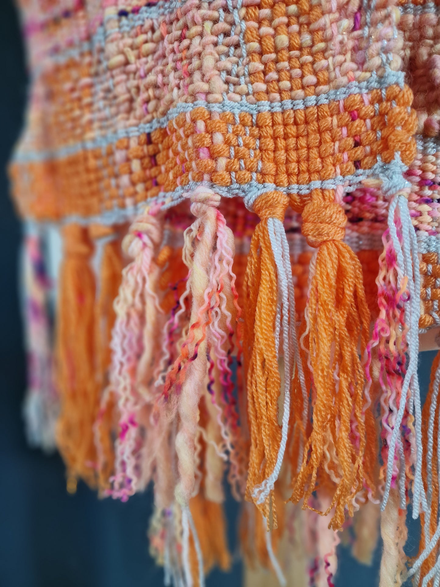 Hand Woven Scarf - Orange & Peach