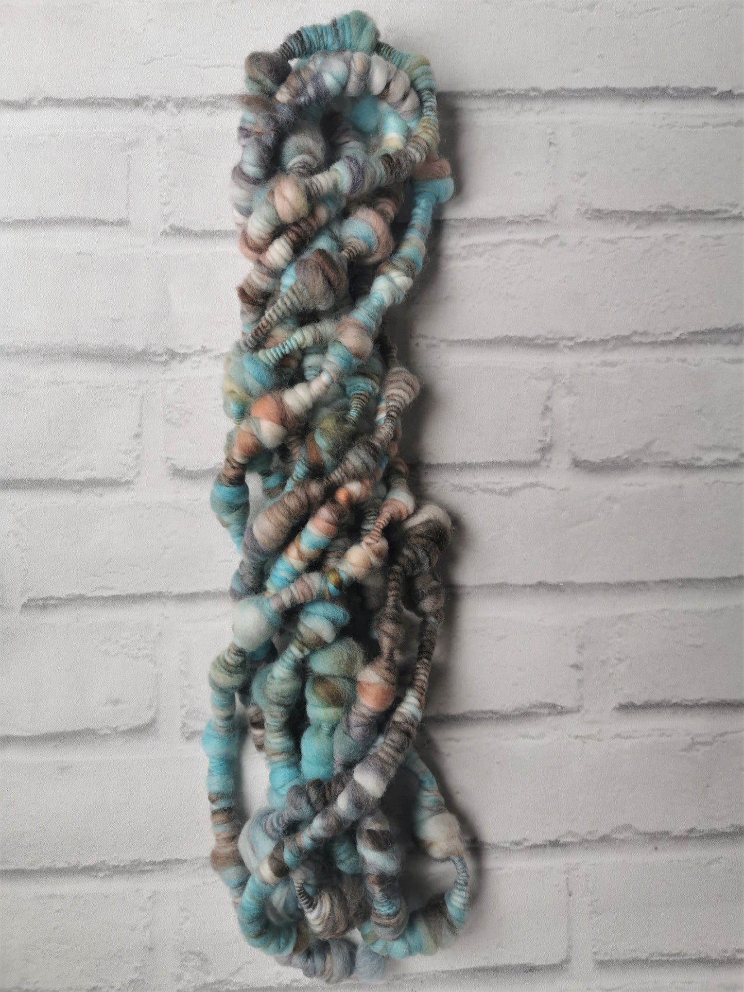 Aqua & Mink - Handspun Art Yarn