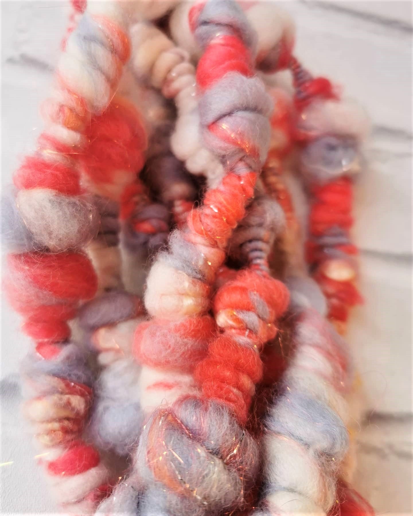 Coral & Seal - Handspun Art Yarn