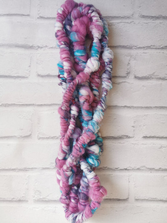 Pinky Turquoise - Handspun Art Yarn