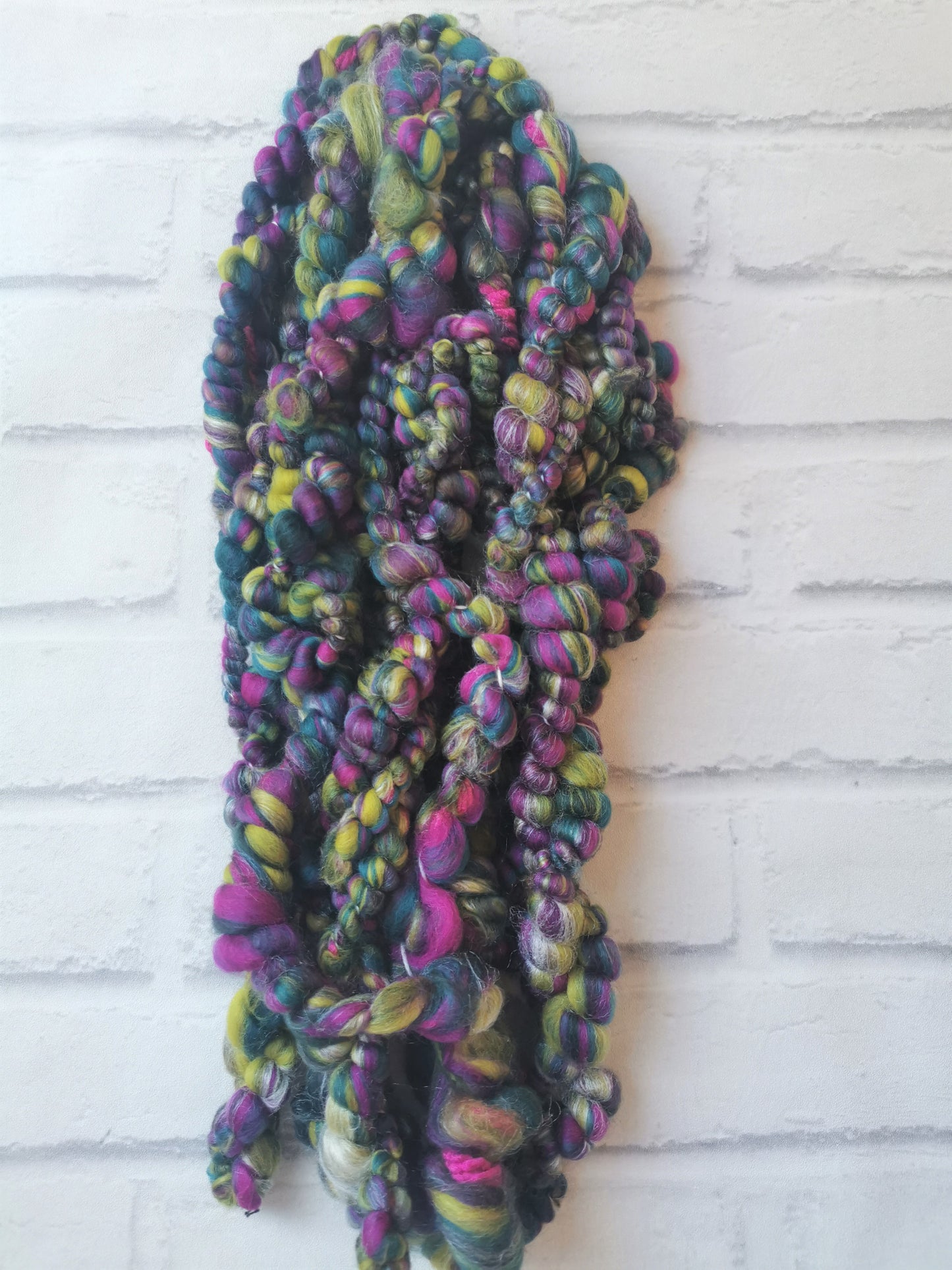 Purple & Lime - Handspun Art Yarn