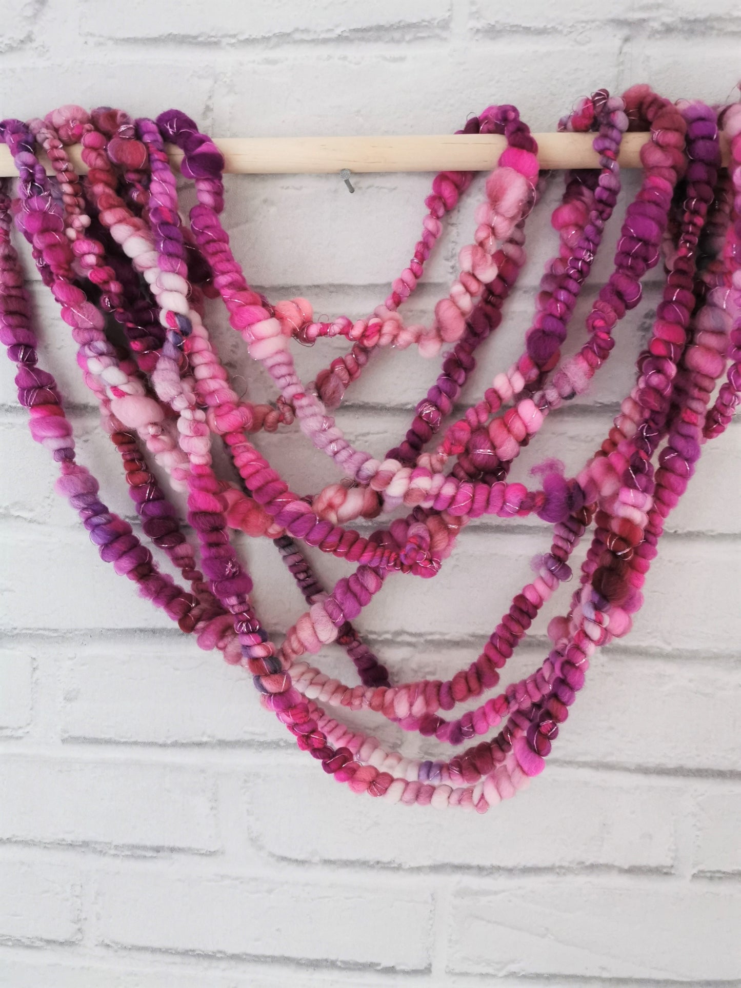 Raspberry Ripple - Handspun Art Yarn