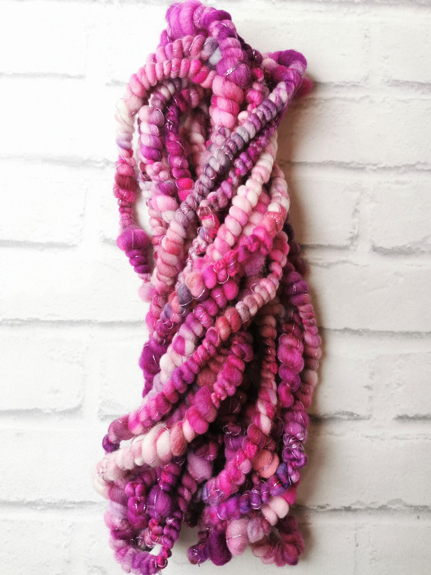 Raspberry Ripple - Handspun Art Yarn