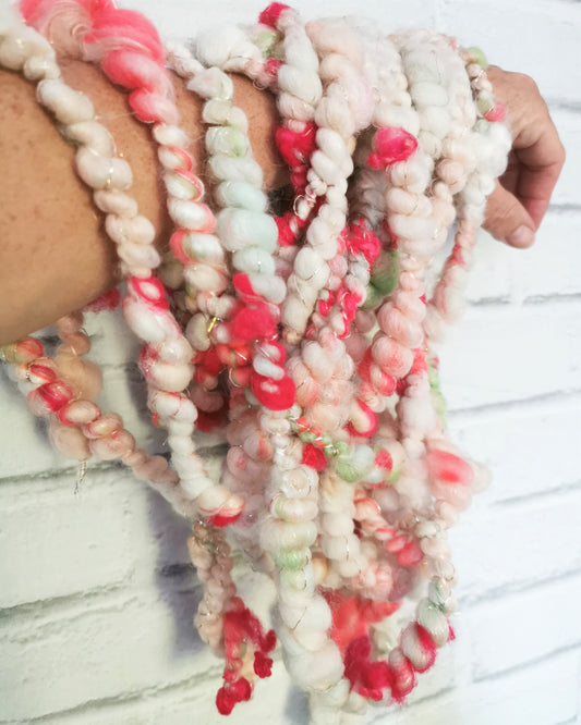 Rose Bud - Handspun Art Yarn