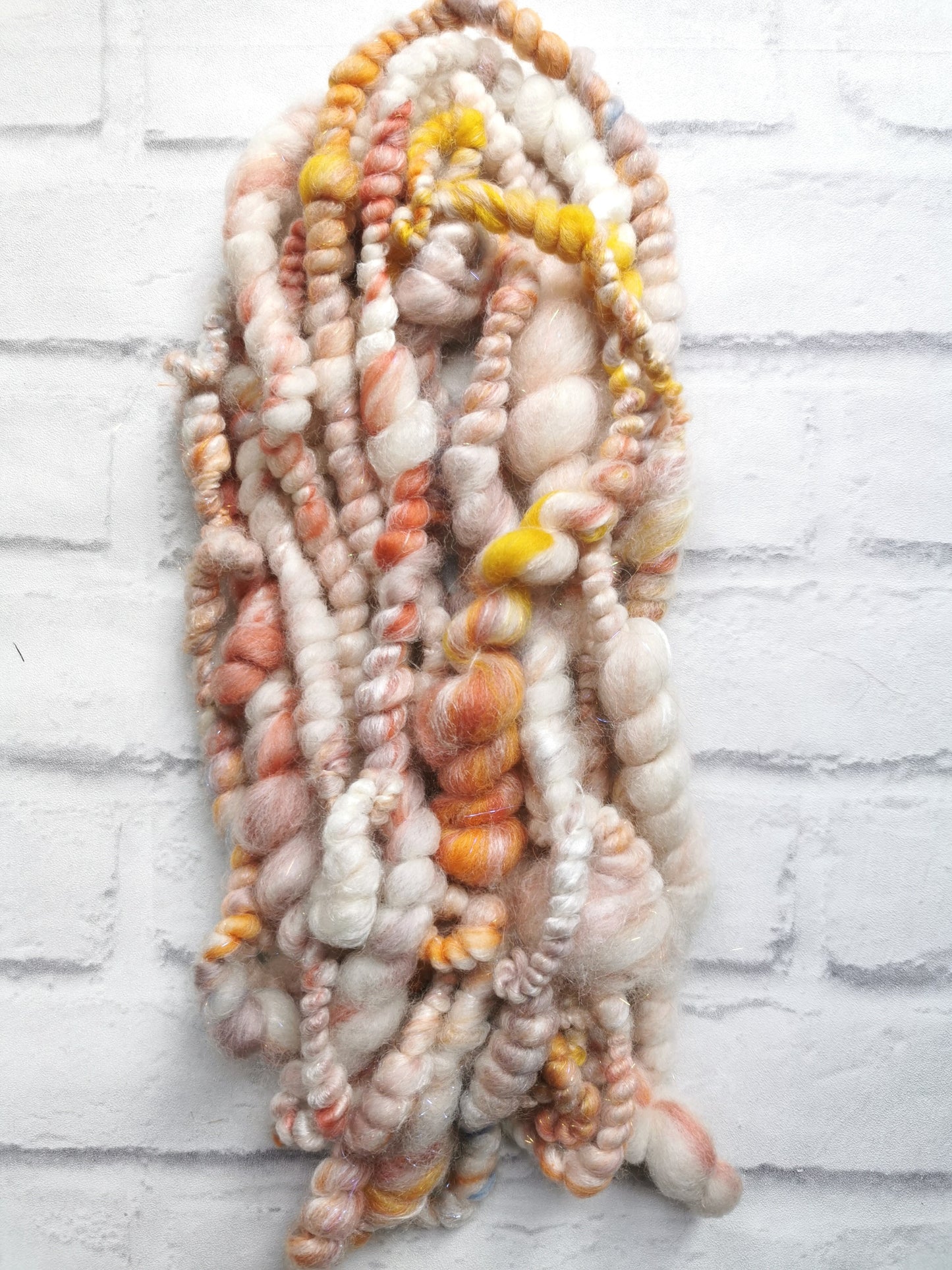 Snow Leaves - Handspun Art Yarn