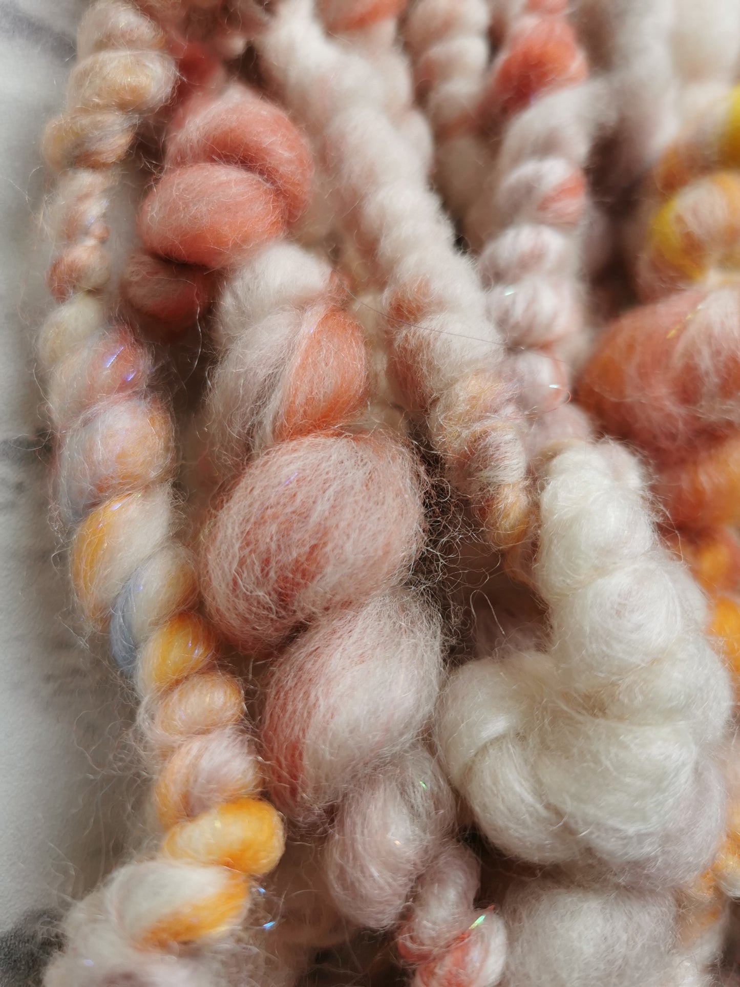 Snow Leaves - Handspun Art Yarn