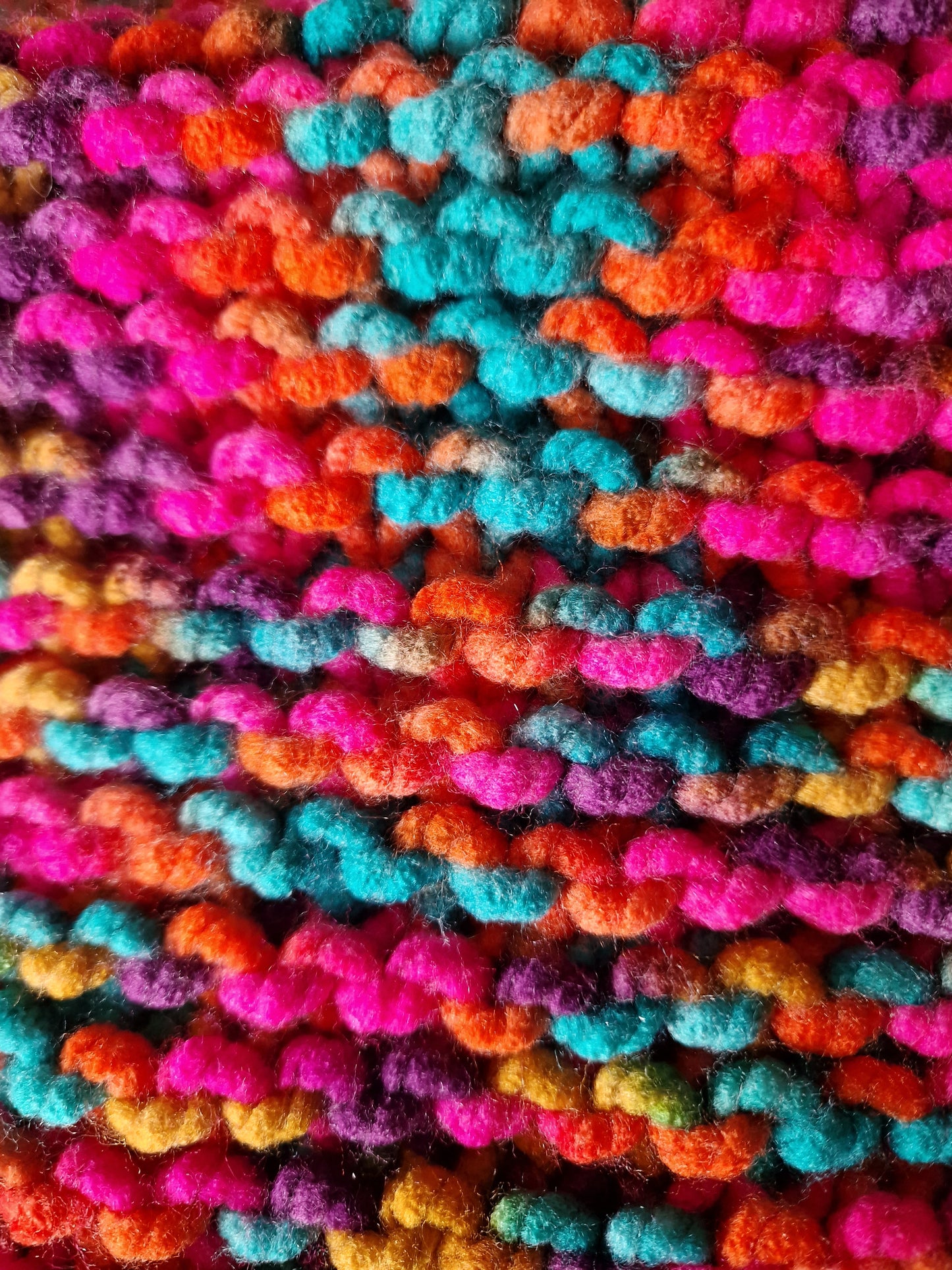 Hand Knitted Scarf - Multi Bright