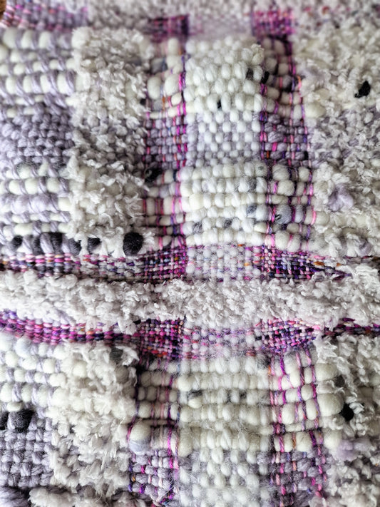 Hand woven Scarf - Lilac & Grey