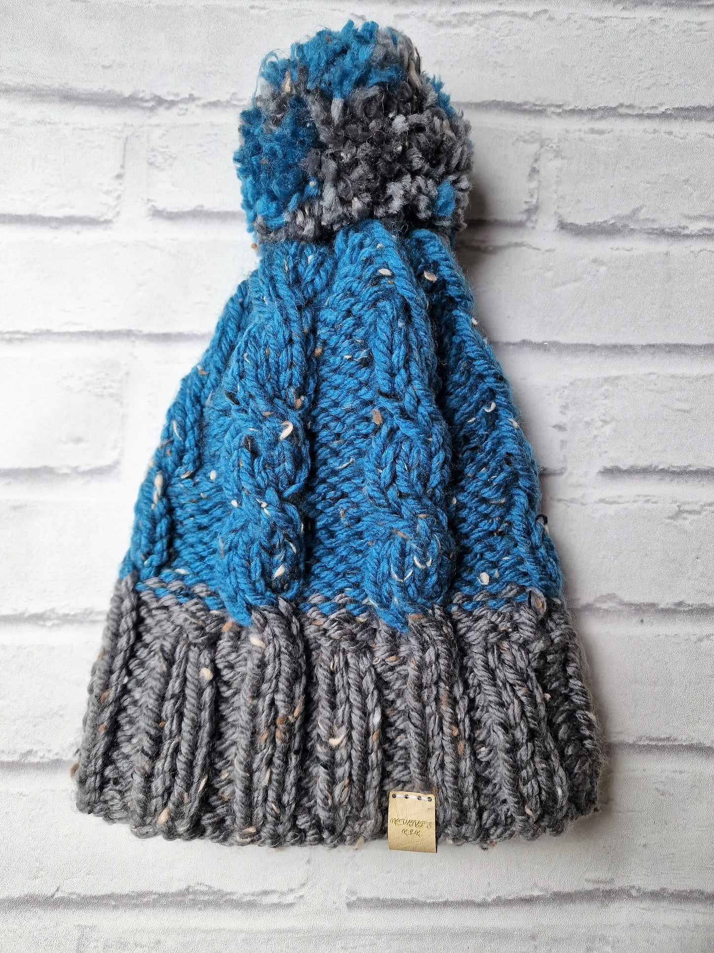 Blue & Grey Knitted Hat