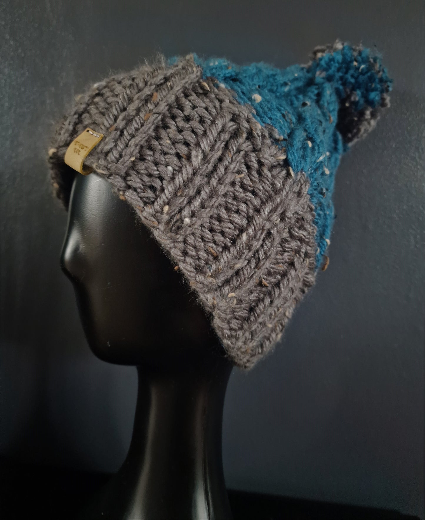 Blue & Grey Knitted Hat