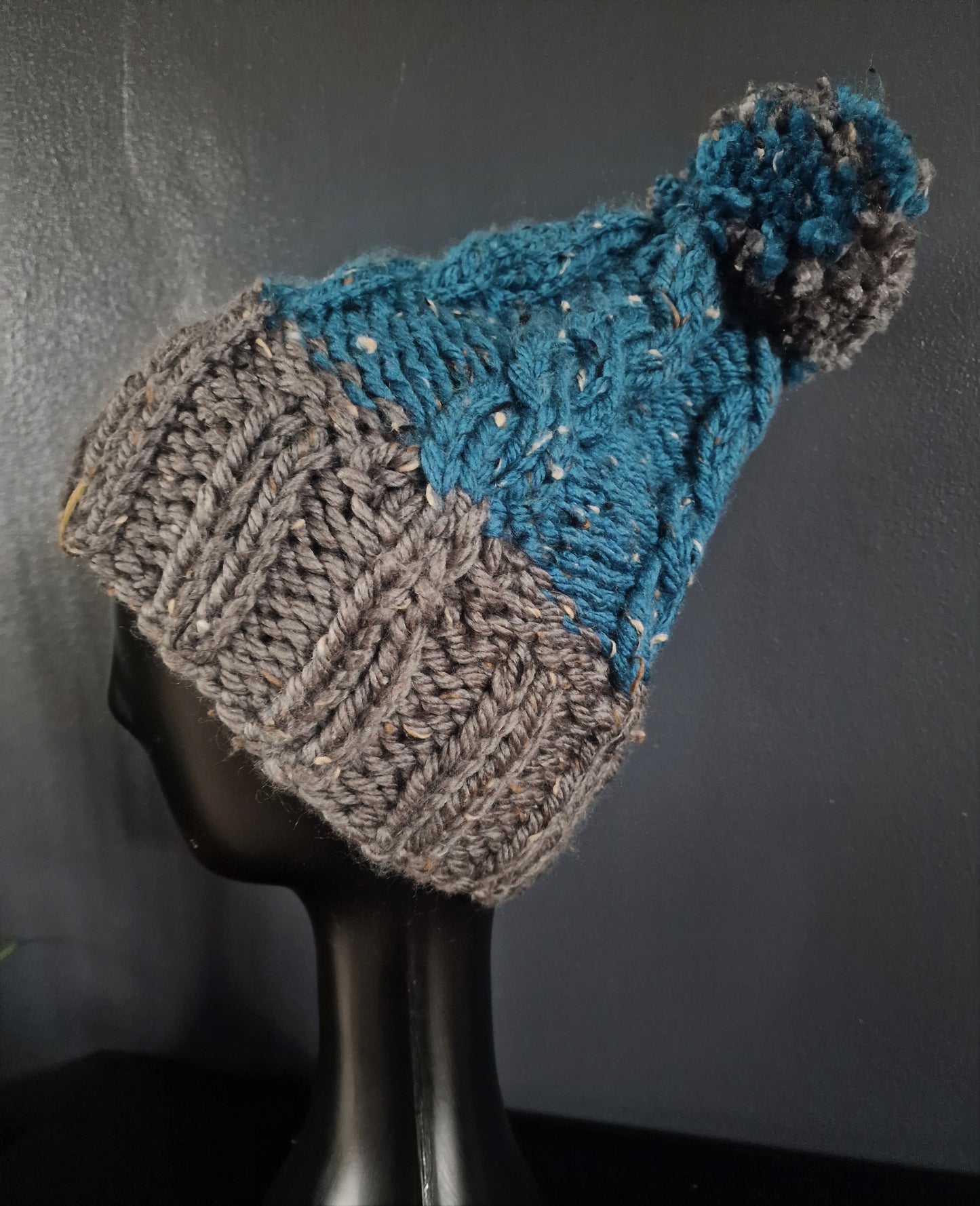 Blue & Grey Knitted Hat