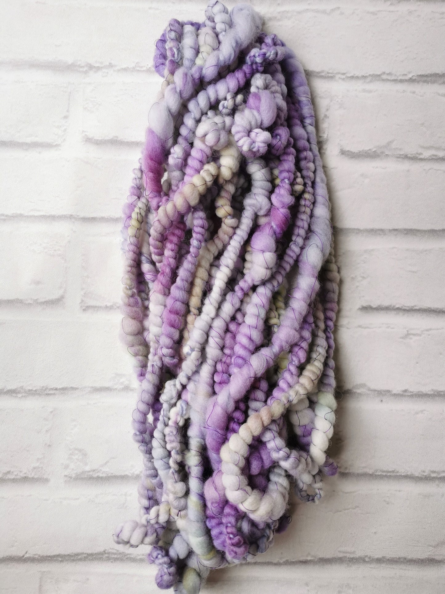 Lilacs & Green - Handspun Art Yarn