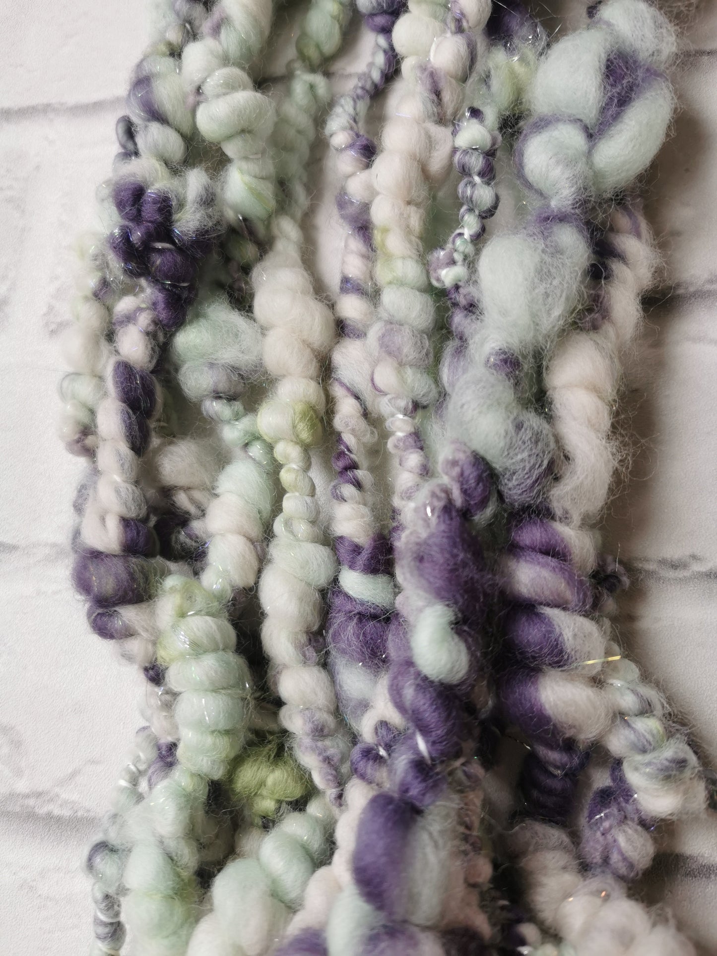 Violet & Peppermint - Handspun Art Yarn